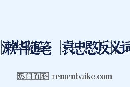 漱华随笔·袁忠愍反义词是什么意思的图片